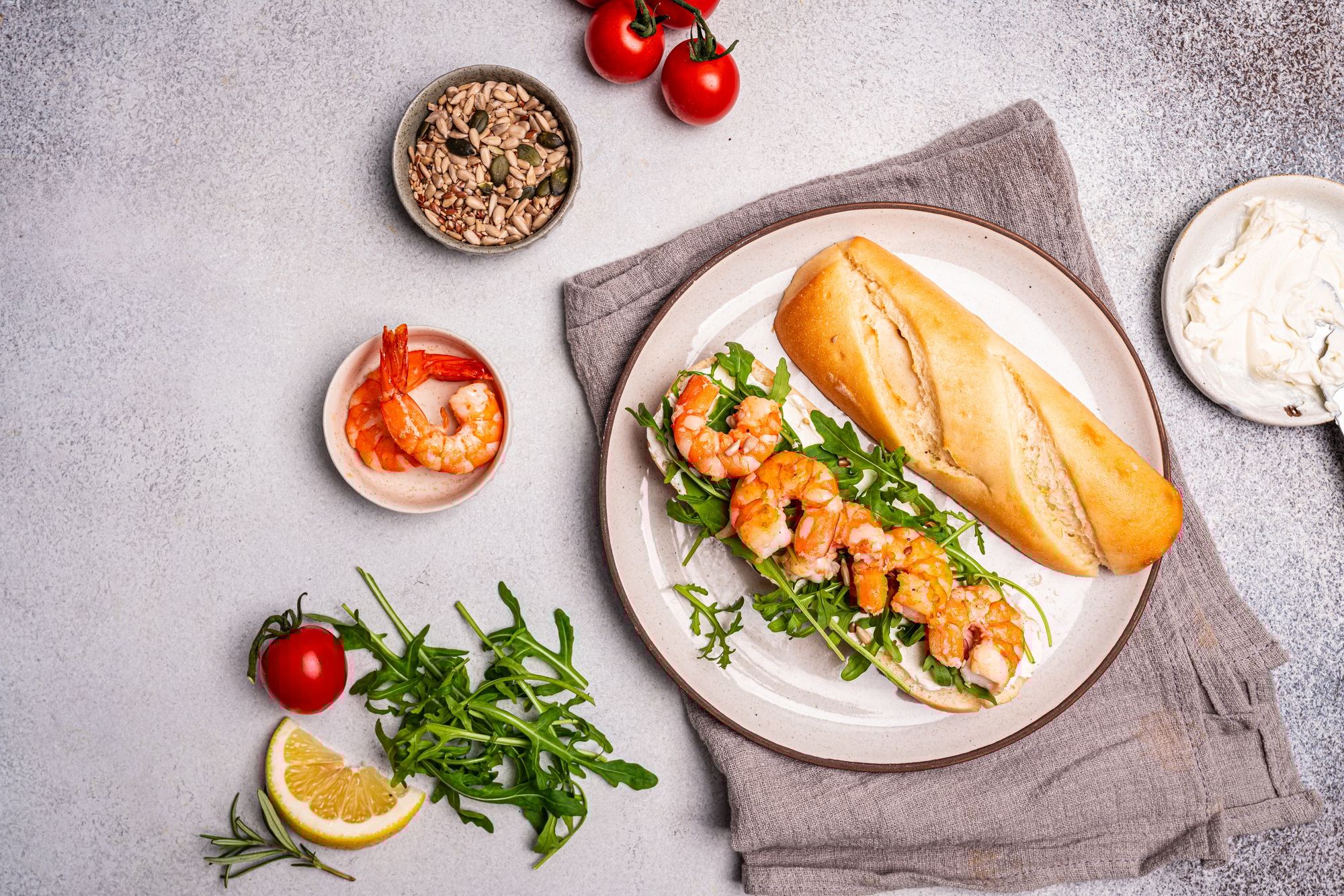 Healthy shrimp sandwiches